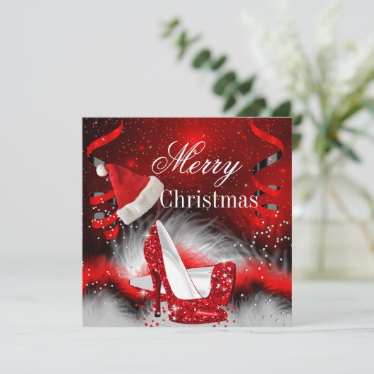 Kerstrode kerstfeestkerstkerstkerstkerstkerstkerst kaart (Staand voorkant)