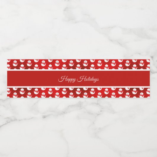 Kerstrode kerstflesfles waterfles etiket (Enkel label)