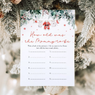 Kerstrode Kerstman Baby Hoe oud was mama spel Kaart