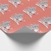 Kerstrode kerstrode kerstboom met kerstmis cadeaupapier (Hoek)