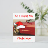 Kerstrode korvet feestdagenkaart (Staand voorkant)