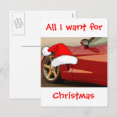 Kerstrode korvet feestdagenkaart (Voorkant / Achterkant)