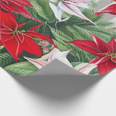 Kerstrode maryllis en Poinsettias Cadeaupapier (Hoek)