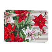 Kerstrode maryllis en Poinsettias Magneet (Horizontaal)