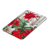 Kerstrode maryllis en Poinsettias Magneet (Linkerzijde)