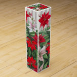 Kerstrode maryllis en Poinsettias Wijn<br><div class="desc">Bouquet van Pine,  Red Amaryllis en Poinsettia tegen gestreepte achtergrondstraling die door de AI Art wordt gegenereerd met gebruik van een vrouw-droomAI door de minx267</div>