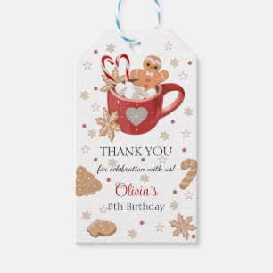 Kerstrode Mok Birthday Gift Label Cadeaulabel