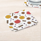 Kerstrode mout met kruidendoekje kartonnen onderzetters (Gekanteld)