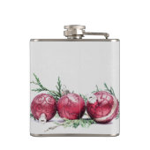 kerstrode Ornamenten olie voor het schilderen van Heupfles (Achterkant)