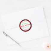 kerstrode palmkever, etiketten met peppermintlicha (Envelop)