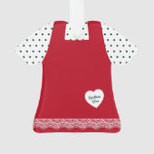 Kerstrode pinafore-gerace-trim, op maat gemaakt ornament (achterkant)