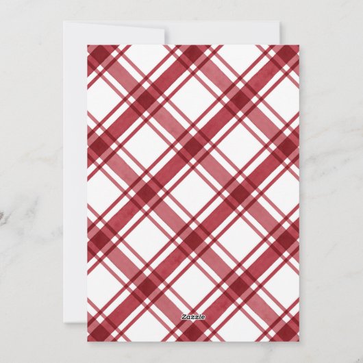 Kerstrode platte feestdag Kaart (Achterkant)