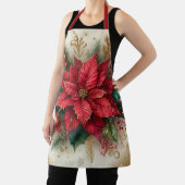 Kerstrode Poinsettia All-Over Print Schort (Insitu)