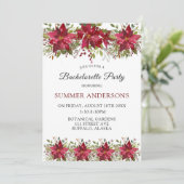 Kerstrode poinsettia Bachelorette Kaart (Staand voorkant)