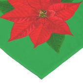 kerstrode poinsettia bloemen op groen lange tafelloper (Hoek)