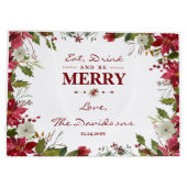 Kerstrode Poinsettia Eat-Drink en is Merry Groot Cadeauzakje (Achterkant)