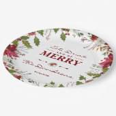 Kerstrode Poinsettia Eat-Drink en is Merry Papieren Bordje (Gekanteld)