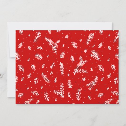 Kerstrode Poinsettia Floral-feestdag Kaart (Achterkant)