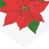 Kerstrode Poinsettia Flowers op White Lange Tafelloper (Hoek)