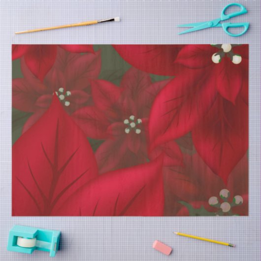 Kerstrode Poinsettia-ontkoppeling Tissuepapier (Craft)