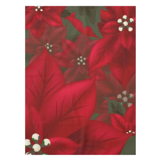 Kerstrode Poinsettia Tafelkleed (Voorkant)