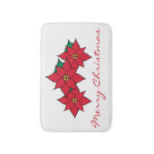Kerstrode Poinsettias Badkamer Tapijt Decoratie Badmat (Voorkant Verticaal)