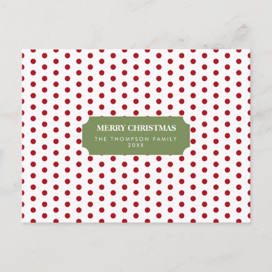 Kerstrode pols Familienaam Feestdagenkaart (Voorkant)