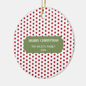 Kerstrode pols Familienaam Keramisch Ornament (Links)