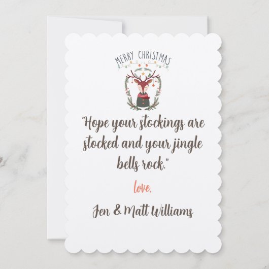 Kerstrode rendierkaart kaart (Achterkant)