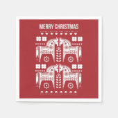 Kerstrode rendiernoordse noordse bossen servet (Voorkant)