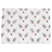 Kerstrode rendierpijnbessen groot cadeauzakje (Voorkant)