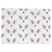 Kerstrode rendierpijnbessen groot cadeauzakje (Achterkant)