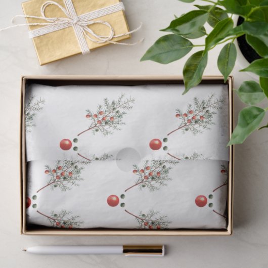 Kerstrode rendierpijnbessen tissuepapier (Geschenk)