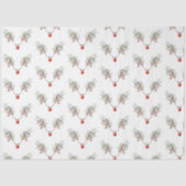 Kerstrode rendierpijnbessen tissuepapier (Voorkant)