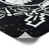 Kerstrode Robin met Holly in Black en White Poster (Hoek)