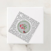 Kerstrode Robin met Wreath- en Snow Gift-Labels Bedankjes Labels (In situ)