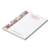 kerstrode rozen en winterbladeren notitieblok (Linkerzijde)