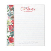 kerstrode rozen en winterbladeren notitieblok (Voorkant)