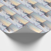 Kerstrode schuur in het besneeuwde land cadeaupapier (Hoek)