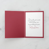 Kerstrode schuur met Antiek tractor Feestdagen Kaart (Binnen)