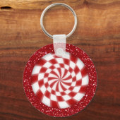 kerstrode Sleutelhanger Snoep Peppermint (Voorkant)