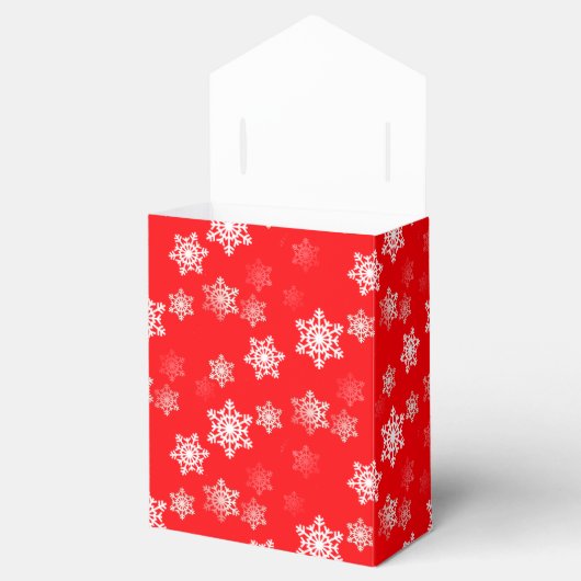 Kerstrode sneeuwvleerij bedankdoosjes (Geopend)