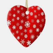 kerstrode sneeuwvlok, aangepast aan je eigen foto keramisch ornament (Rechts)