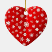 kerstrode sneeuwvlok, aangepast aan je eigen foto keramisch ornament (Achterkant)