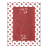 kerstrode sneeuwvlokken en Faux Burlap Tafelkleed (Voorkant)