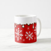 Kerstrode sneeuwvlokken feestdag koffie Mok cadeau (Voorkant rechts)