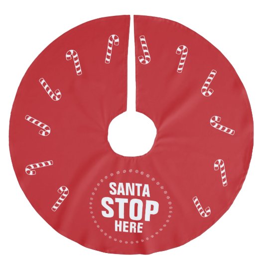 Kerstrode snoepriet Santa Stop hier grappig Kerstboom Rok (Voorkant)