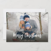 Kerstrode snowflake Eenvoudige feestelijke foto 2 Feestdagenkaart (Voorkant)