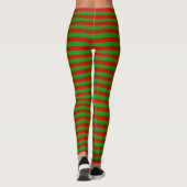 Kerstrode strepen Elf Halloween Costume Leggings (Achterkant)