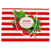 kerstrode striptas voor cadeautjes - groot cadeauzakje (Achterkant)